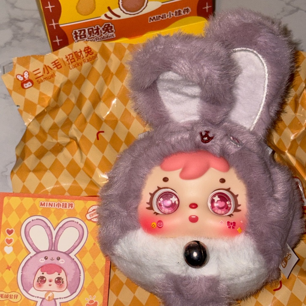 Samuel Mini Lucky Rabbit CONFIRMED Purple Bunny Pendant With Special Eyes